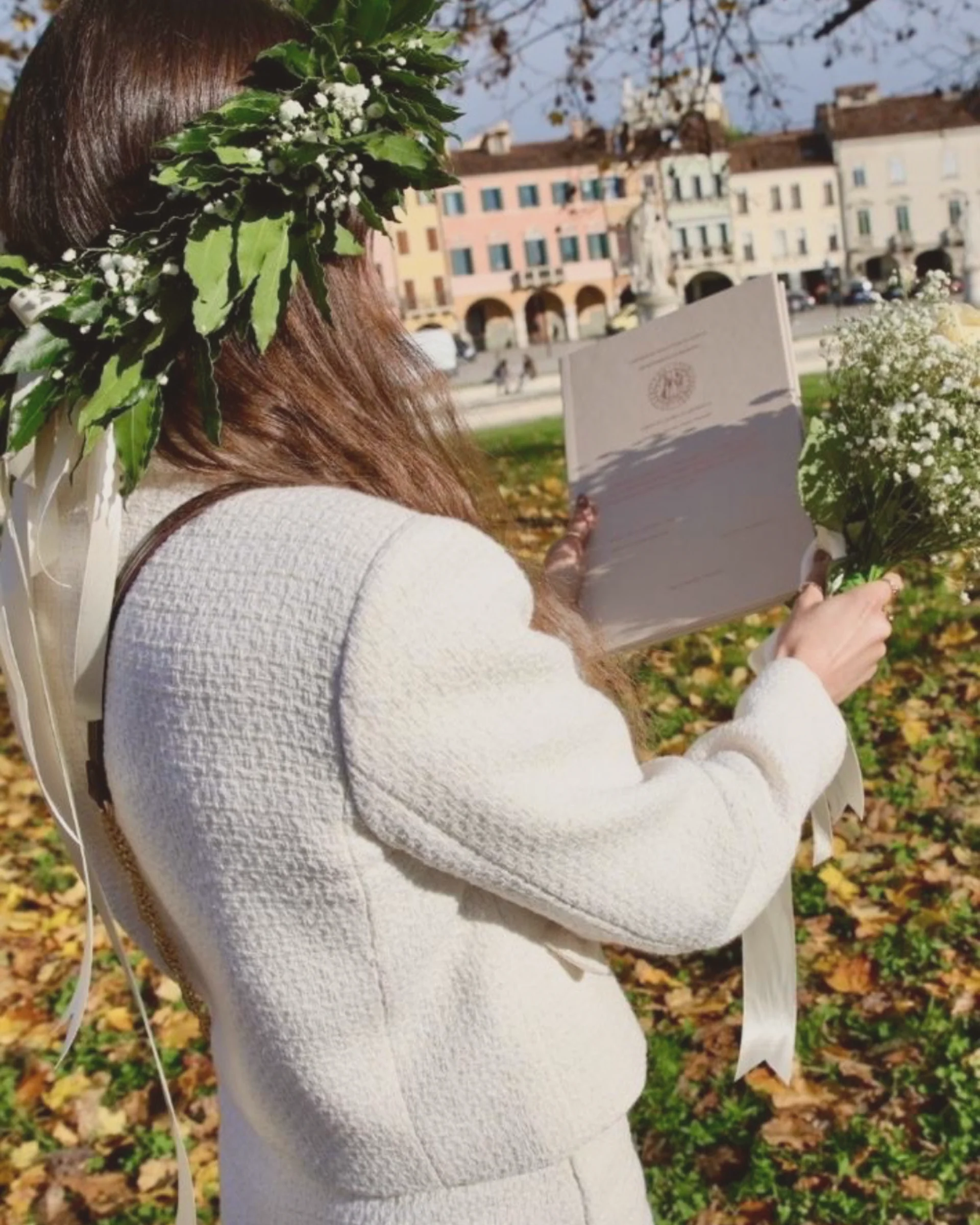 Letizia Bormolini durante la discussione della tesi di laurea in Dietistica all'Università di Padova